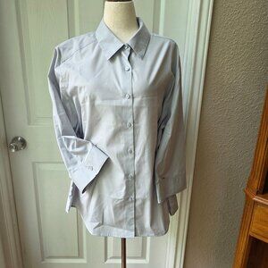 Foxcroft Classic Wrinkle Free Blouse 3/4 Sleeve Size 22 Grey